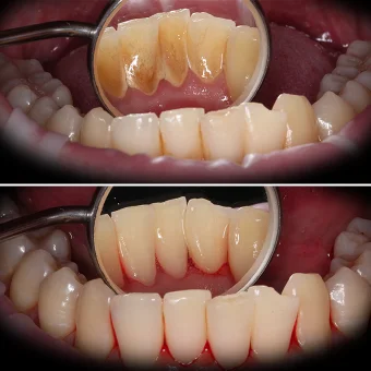 Удаление камней и профессиональная гигиена для последующего лечения кариеса