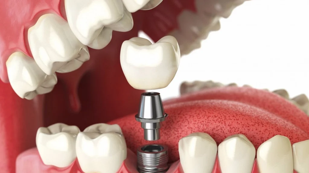 имплантация одного зуба фото