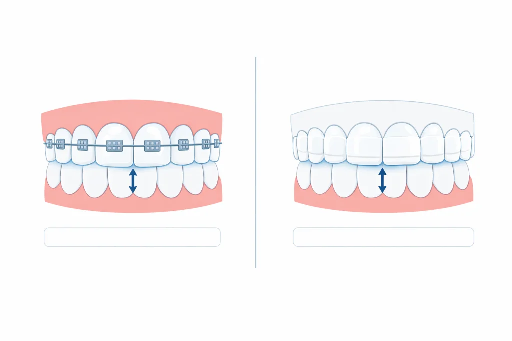лечение глубокого прикуса брекетами и элайнерами
