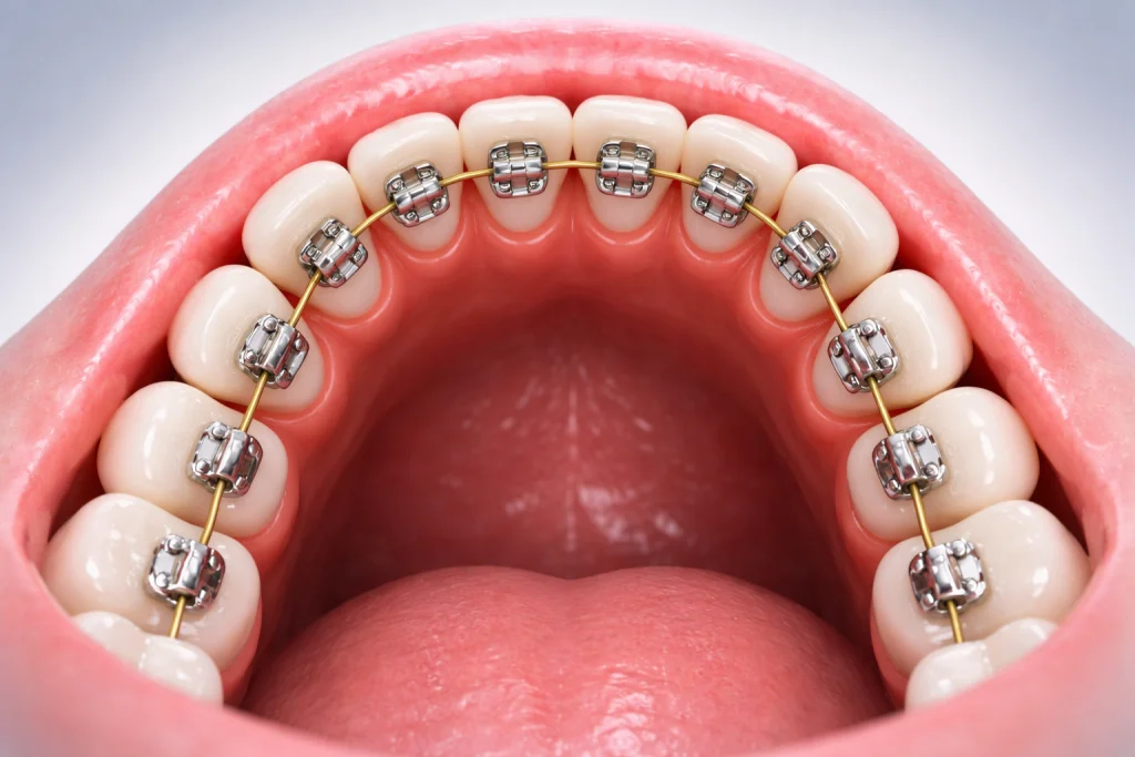 лингвальные брекеты на зубах
