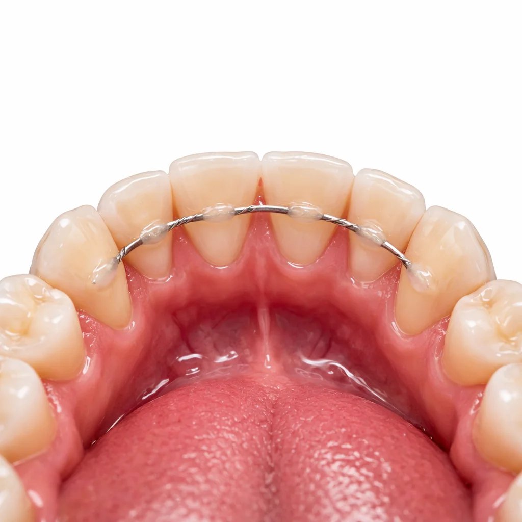 несъемный ретейнер для зубов после брекетов